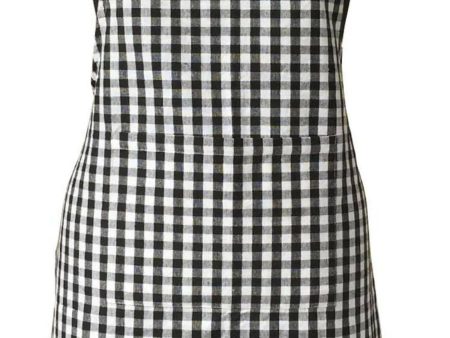 Lushomes Black Checkered Kitchen Apron for Men and Women with Adjustable Buckle (Size: 64x81cms) Hot on Sale