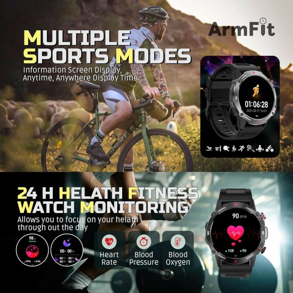 AMOLED Always-On display Smartwatch with BT Calling & Waterproof Fitness Monitoring for Android & iOS(Black) Supply