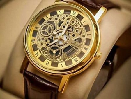 Analogue Golden Dial Men s & Boys  Leather Strap Watch Supply