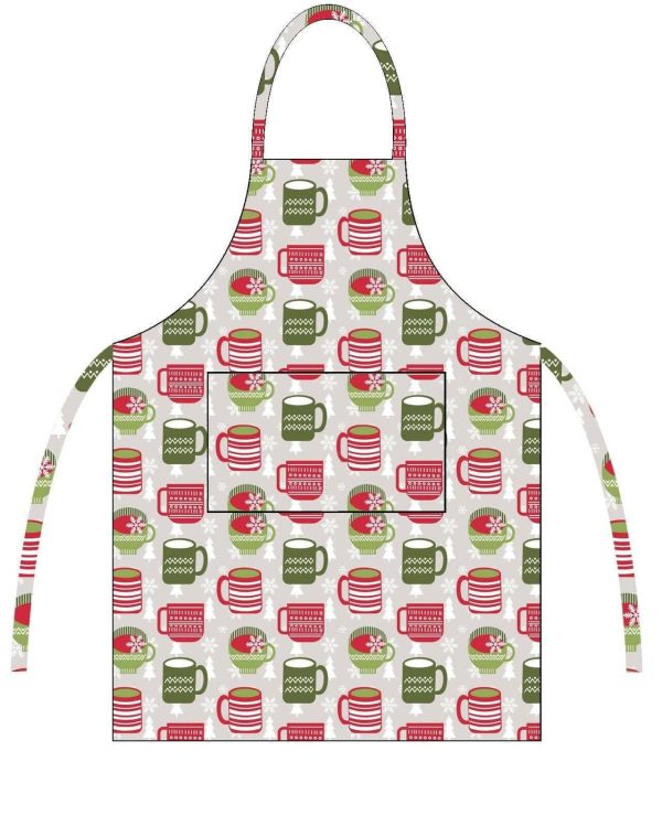 Lushomes Cotton Kitchen Apron for Men and Women, Grey Printed Cooking Apron, Absorbent (Size: 60x80 cm) Online Hot Sale