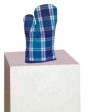 Lushomes Blue Checks Kitchen Cooking Apron Set for Women (2 Pc Set, Oven Glove 17 x 32 cm, Apron 60 x 80cms) Online now