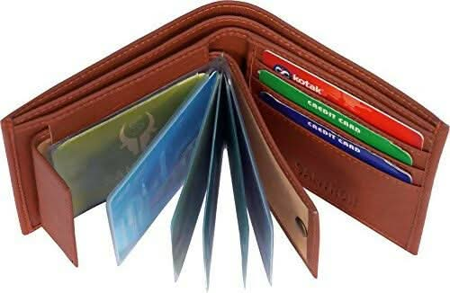 Brown Album Faux Pure Tan Slim Wallet with Card Holder Online Hot Sale