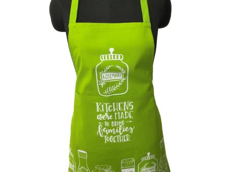 Lushomes Cotton Kitchen Apron for Men and Women, Green Cooking Apron, Absorbent (Size: 60x80 cm) For Sale