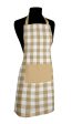 Lushomes Beige Checkered Kitchen Apron for Men and Women (Size: 70x80cms) Online