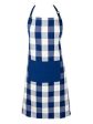 Lushomes Blue Checkered Kitchen Apron for Men and Women (Size: 70x80cms) Online Sale