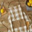 Lushomes Beige Checkered Kitchen Apron for Men and Women (Size: 70x80cms) Online