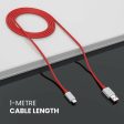 Portronics Konnect Dash Pro USB-C Fast Charging Cable, 6A Output, 480Mbps Sync (Red, length: 1 meter) Sale