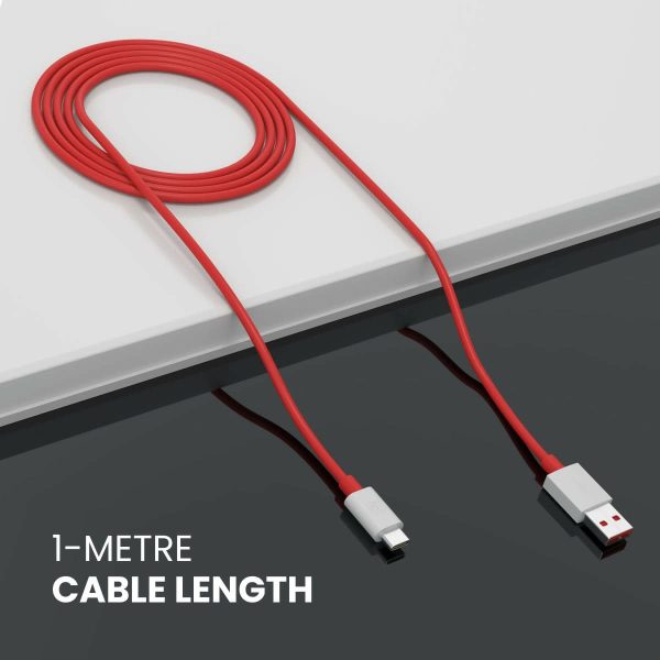 Portronics Konnect Dash Pro USB-C Fast Charging Cable, 6A Output, 480Mbps Sync (Red, length: 1 meter) Sale