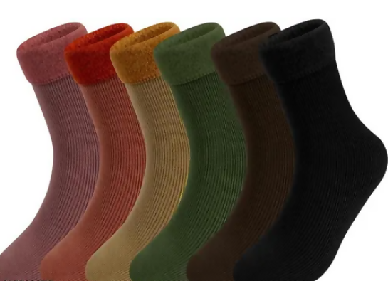 (6 Pair) BEST VALENTINE GIFT Warm Velvet Fur Socks Thick Plush Thermal for Men & Women Hot on Sale