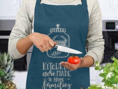 Lushomes Cotton Kitchen Apron for Men and Women, Blue Cooking Apron, Absorbent (Size: 60x80 cm) For Discount