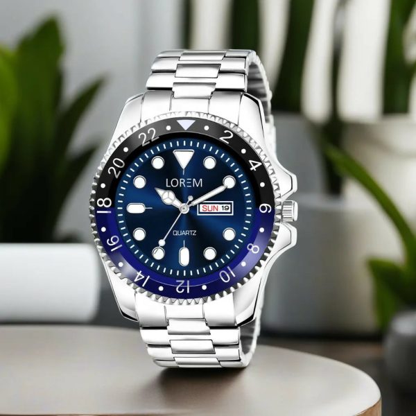 Blue Day-Date Function Casual Analog Watch For Men LR130 Discount