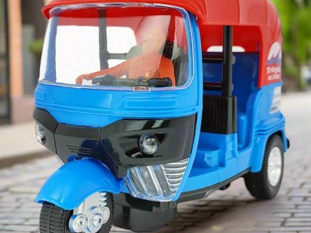 Auto Rickshaw Toy with Battery Operated, Musical, 3D Lights (360° rotation) Discount