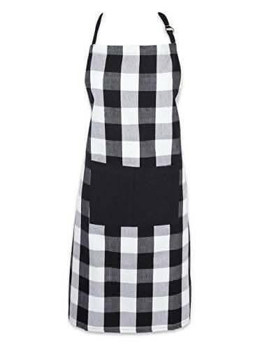 Lushomes Black Checkered Kitchen Apron for Men and Women (Size: 70x80 cms) Online