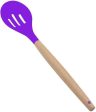 P-Plus International Silicone Cooking Spoon BPA Free 480°F Heat-Resistant Rubber Non-Stick Slotted Spoon for Mixing (Purple) For Cheap