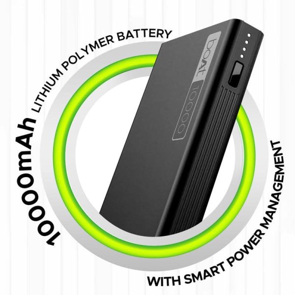 BoAt Energy Shroom PB300 Power bank with Smart IC protection, 22.5W fast charging (Battery Capacity: 10000 mAh, Carbon black) Online now